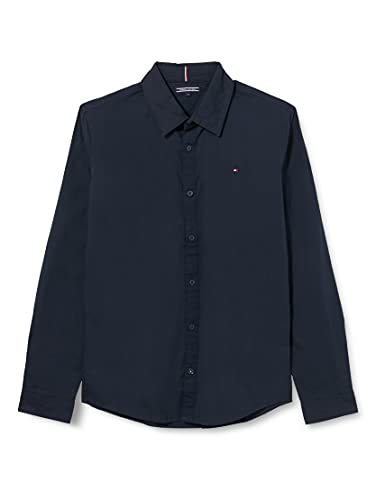 Tommy Hilfiger Jungen Boys SOLID Stretch POPLIN Shirt L/S Hemd, per Pack Blau (Sky Captain 420), One Size (Herstellergröße: 74)