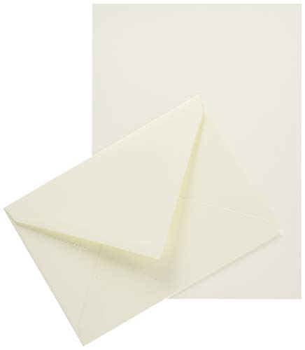 Lalo 61000L -Velin Pur Coton A correspondence set including 10 A5 125g sheets and 5 gummed envelopes C6 11.4x16.2 cm Vellum pure cotton Cream Straight