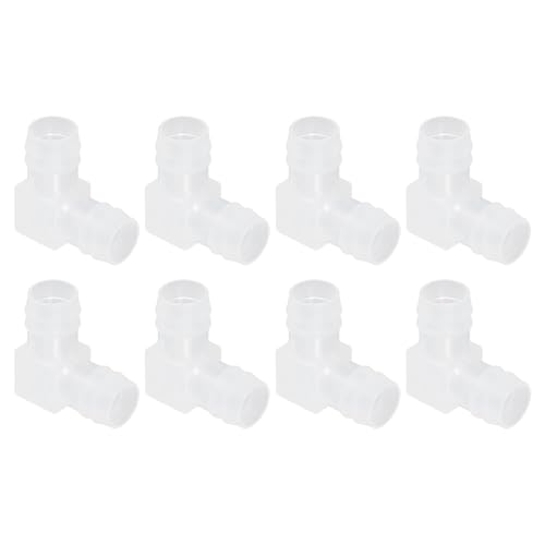 QUARKZMAN 5/8 Raccordo A Innesto per Tubo, 8 PCS Gomito A 90 Gradi A L con Innesto Uguale A 2 Vie in Plastica per Giunzione E Riparazione di Tubi per Linee Aria Liquido Combustibile
