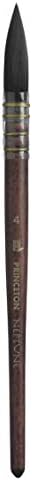 Princeton Neptune Synthetic 4750 Series Short Handle Brush | Rich Wood Tone Handle | Enhanced Snap & Resilient Srength | Even & Consistent Flow | Size - 4