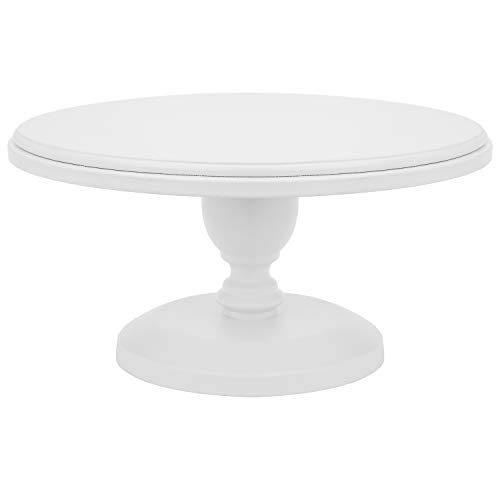 Mygift 10-Inch Round Pedestal Cake Stand - Cupcake Dessert Display Platter, White #TOP5