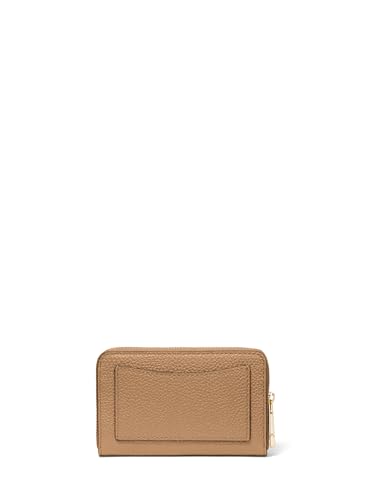 Image of Michael Kors Jet Set Small Zip Around Card Case, Gold-Tone Hardware /Pebble Leather /Husk