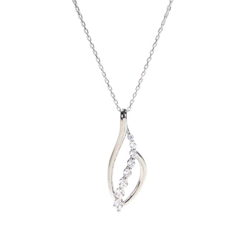 ネックレス プラチナ PT900 [0.33ct] ダイヤモンド リーフ ペンダント 葉 雫 ドロップ レディース [f263-pt] [株式会社オーダーメイドジュエリーメイ 山梨県 韮崎市 20742672] レディース