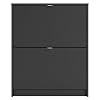Tvilum Bright 2 Drawer Shoe Cabinet, Black Matte