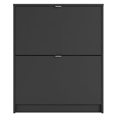 Tvilum Bright 2 Drawer Shoe Cabinet, Black Matte