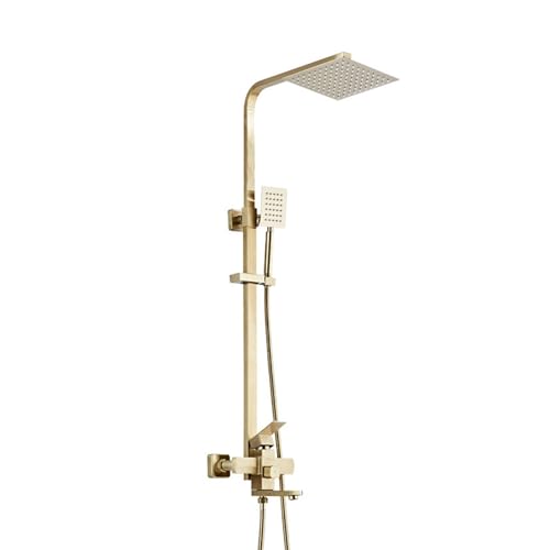 Ensemble de douche doré avec douchette combinée 3 jets réglable - 2