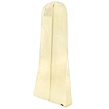 HANGERWORLD 72inch Breathable Wedding Gown Long Dress Hanging Garment Bag Cover for Closet Storage (Ivory)