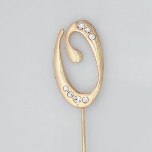 Oasis Supply Cupcake/Cake Decorating Ornament with Some Beautiful Clear Crystals, 2-3/4-Inch, Monogram Number "0", Gold