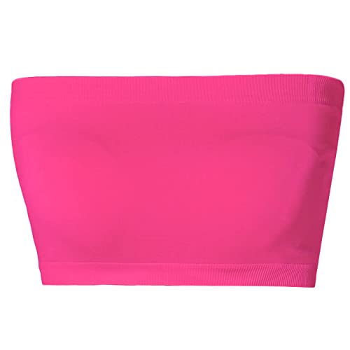 Image of TheMogan Women's Seamless Bandeau Bra Tube Top Strapless Nylon /Span Stretch Bralette