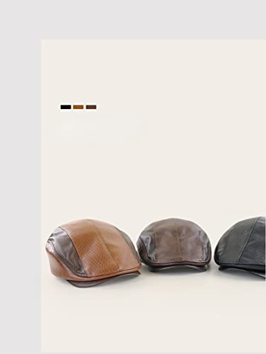 Mens Ivy Cap PU Leather Newsboy Hat Adjustable Beret Caps Classic Golf Flat Cap Gatsby Driving Fishing Hat - Image 9