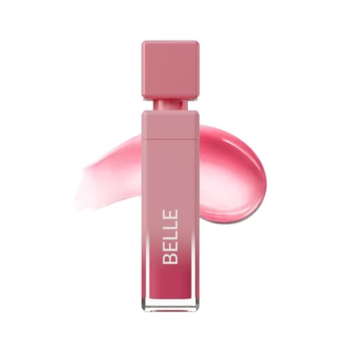 Tinted Lip Serum, Hydrating & Plumping Lip Gloss with Hyaluronic Acid, Vitamin E & Peppermint, Glossy Finish, Nourishing Lip Moisturizer, Belle - 5 ml/0.17 fl oz