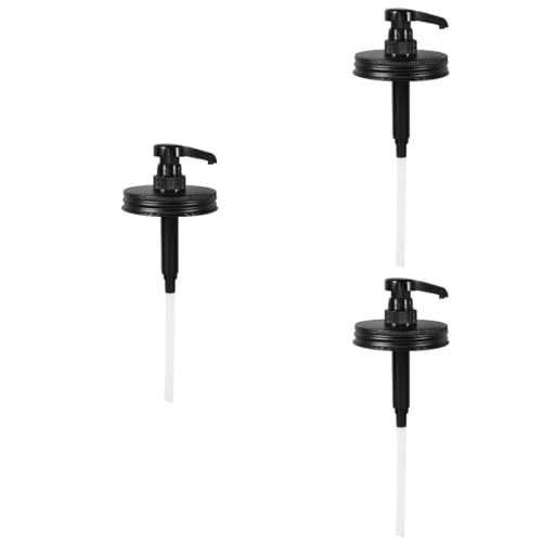 Unomor 3pcs Jar Pump Dispenser Lid Syrup Bottle Replacement Pump for Soap Dispenser Reusable Pump