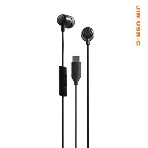 Skullcandy Jib USB-C Wired Earbuds with Noise Isolating Fit, in-Line Microphone Call and Track Control for iPhone Android, Ear Gel Sizes Included for Custom Fit - True Black image 5