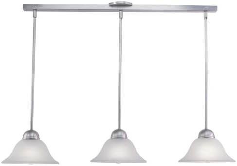 VAXCEL Da Vinci 3L Brushed Nickel Linear Chandelier Island Pendant Light Fixture
