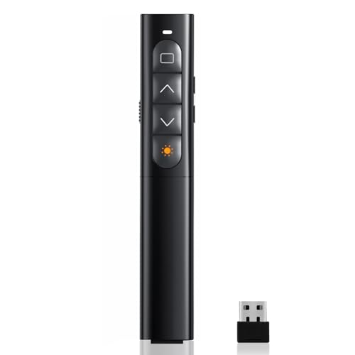 Télécommande PowerPoint Sans Fil Avec Pointeur Laser – Portée 30 M – Compatible PC, Mac, Android – Présentation Pro