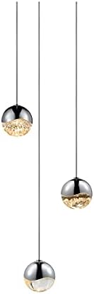 Sonneman 2914.01-SML Contemporary Modern LED Pendant from Grapes¬Æ Collection in Chrome Finish,