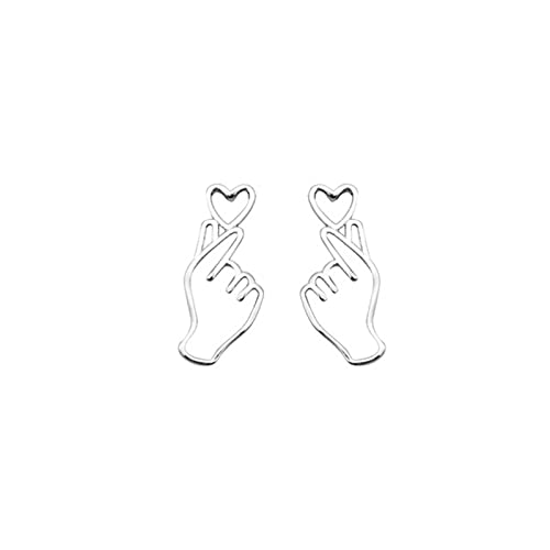 TIANGUO Argent Sterling 925 Que Coeur Boucles d'oreilles pour Femmes de la Mode coréenne Piercing en Forme de Coeur Boucles d'oreilles Bijoux pour Femmes Cover
