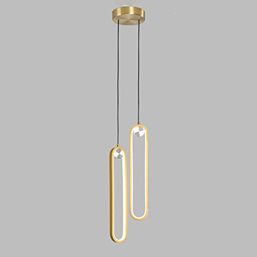 Lampe suspendue double tête dorée pour illuminer votre salle à manger chic