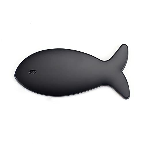 Image of YSY 2Pcs 3D Fish Zinc Alloy Emblem Totem Logo Badge Car Sticker Auto Decoration Car Body Decal Automobile Accessories(A) (3D Fish, Black)