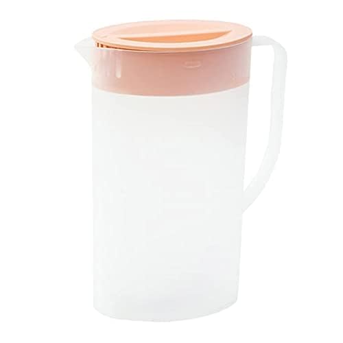 Maiitmor 冷水ポット 麦茶 2リットル 1.52リットル 冷水筒 耐熱 大容量 ピッチャー お茶 レモン ウォーターピッチャー 広口設計 熱湯可 透明 ハンドル付き クールスクエア 洗いやすい 蓋付き水差し (1.5L,Pink)
