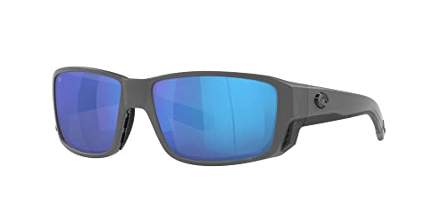 Image of Costa Man Sunglasses Matte Black Frame, Blue Mirror Lenses, 60MM