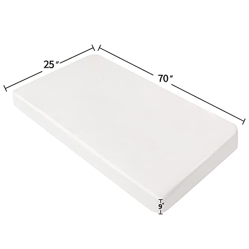Cot Sheets 25" x 70" Fit for Coleman ComfortSmart Camping Cot, Cot Size Mattress Sheet Super Soft and Breathable Microfiber Cover, White