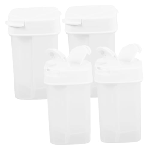 Garneck 4pcs Shaker Holder Travel Set Reusable Plastic Condiment Jar Household Spice Container