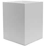 YEW DESIGN Papelera pequeña cuadrada en blanco mate, cocina