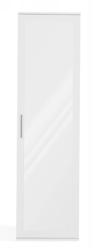 BDW Appendiabiti con specchio, moderno, multifunzionale, per corridoio, camera da letto, cameretta dei bambini, 180 x 50 x 35 (T), bianco