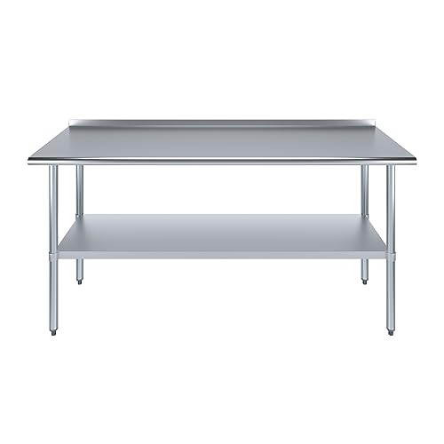 Image of AmGood Stainless Steel Work Table | Metal Utility Table (72 inch Long x 24 inch Deep)