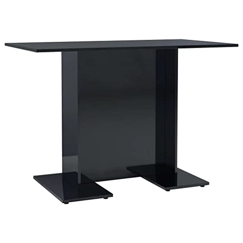 Vidaxl Dining Table Home Indoor Kitchen Dining Room Living Room Office Dinner Dinette Table Desk Furniture High Gloss Black Engineered Wood #TOP17