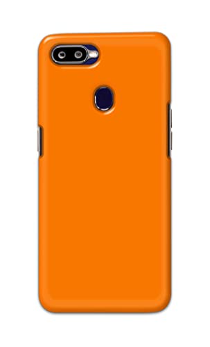Image of Plain Orange Hard Back Case Cover for Oppo F9 / Oppo F9 Pro /Realme 2 Pro /Realme U1, RMX1801, RMX1807 Back Cover -(J5) VNS2229