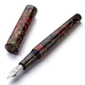 PE958□SAILOR 万年筆 日本の伝統工芸 津軽塗 万年筆 美品 桐箱付き 新品)SAILOR セーラー 万年筆 伝統漆芸 麗 青森 風雅文塗 常盤色