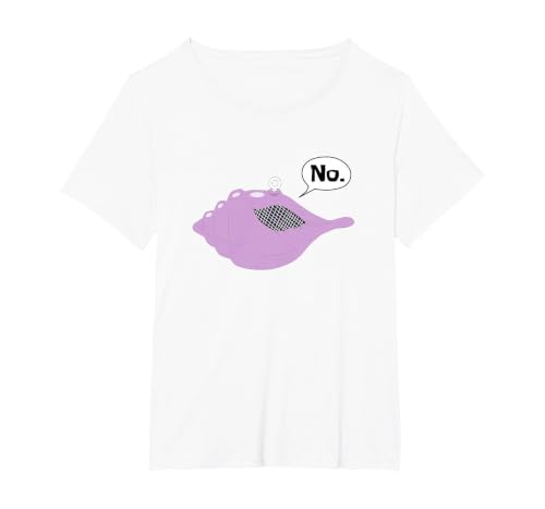 Talking Magic Conch Shell T-Shirt, Women's Plus, White, 1X