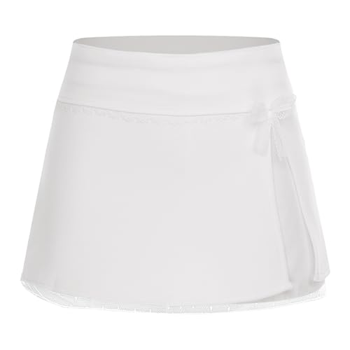 Mini Skirts for Women Lace Zipper up Short Going Out Skirt Y2K Summer Skirts White M3