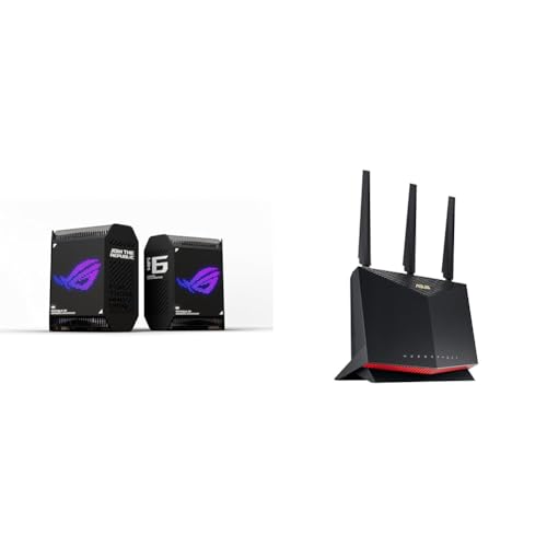 Image of ASUS ROG Rapture GT6 WiFi 6 Gaming Mesh System and RT-AX86U Pro WiFi 6 Gaming Router Bundle, Covers up to 5,800 sq ft