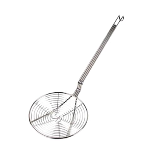 A-to-Z Supply SLSKS007 Skimmer, 7" Dia., 20" OA Length, Round, Spiral Wire, Hooked Handle, Nickel Plated