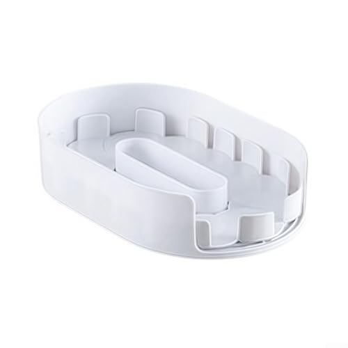 Organizador de condimentos para tocadiscos Lazy Susan para refrigerador y cocina con material PET y bandeja extraíble para higiene (blanco)