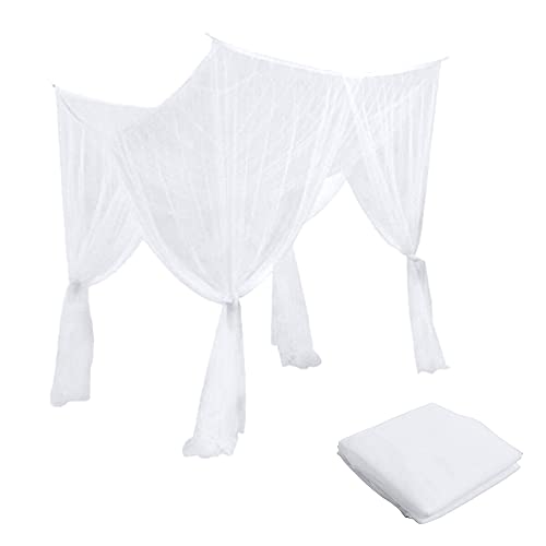 Hazrcvr Moskitonetz Bett Doppelbett Bett 4 Offenen Seiten Rechteckiger...