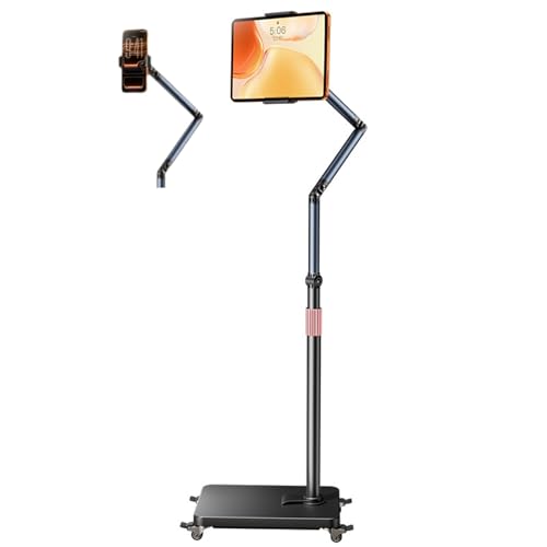 Support de sol pour tablette et téléphone jusqu'à 13 pouces avec bras mécanique réglable