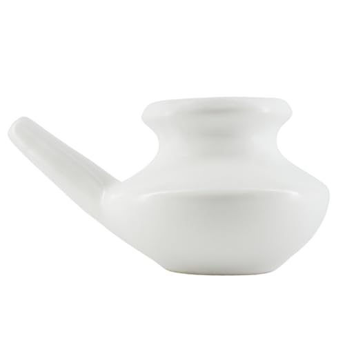 Lavage de nez efficace contre la congestion : pot Neti céramique et sel inclus