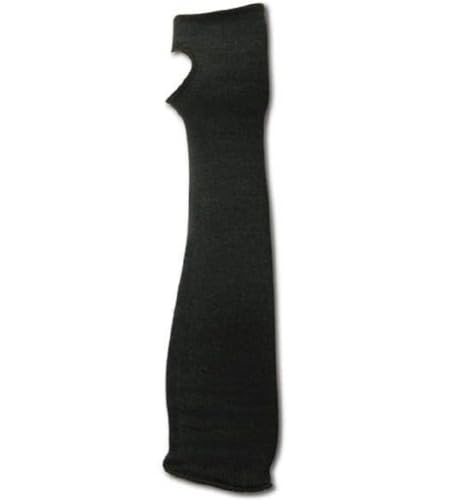Image of MAGID Cut Resistant Protective Arm Sleeves | 100% Kevlar Knit 18 inch Double Layered Cut Resistant Sleeve with Thumb Slot - Cut Level 4, Fire Resistant, 18 inch Length, Black (1 Sleeve)