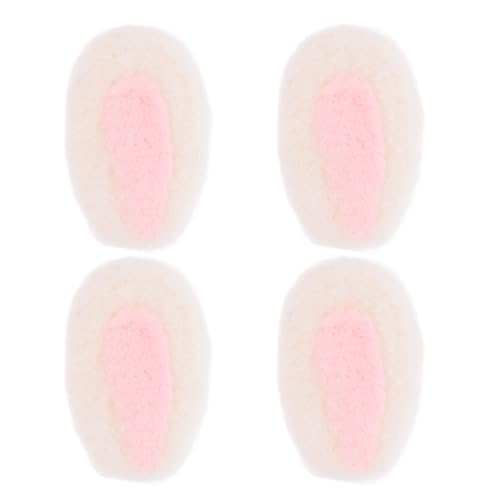 STOBOK 4 piezas de orejas de conejo de fieltro, accesorios para manualidades, diadema de conejo, para bricolaje, clips para el pelo, accesorios para hacer lazos para el pelo, decoración de muñecas de