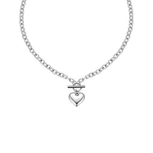 Image of Heart Necklace for Women, Heart Chunky Necklace for Women, Girl Gift