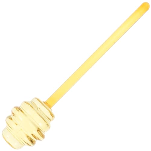 PACKOVE Varilla Agitadora Portátil para Miel y Mermelada, Palito de Vidrio Transparente Color Amarillo Claro, 1 Pieza, Accesorio Doméstico para Dosificar y Miel en Cocina y Reutilizable