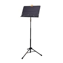 "EZ Grip" height adjustment handle, improved feet for greater stability Closed music rest Music stand: 48 x 34.5 cm, height: 74 - 115 cm, base radius: 34.5 cm Weight: 3.1 kg, max. Load: 5 kg Dimensions when folded: 68 x 13 x 21.5 cm