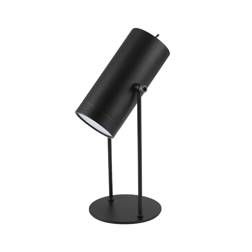 Modern Matte Black Adjustable Tiltable Rechargeable LED Table/Desk/Floor Lamp - USB-C Cable Included | Toggle Switch | 3600mAh Power | 3w 3000k LED by Happy Homewares
