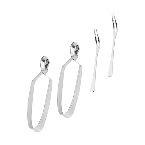 Alipis Pinzas para Caracoles Inoxidable 4piezas Tenedor para Caracoles Utensilios de Cocina para Uso Restaurantes Herramienta de Servicio