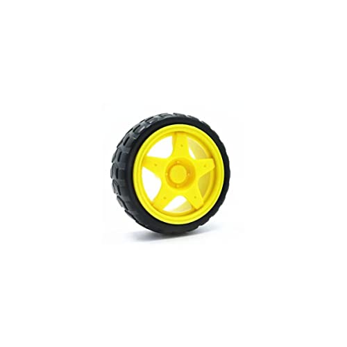 2x Roda com Pneu + 2x Motor DC 3 a 6v com Redução para Arduino