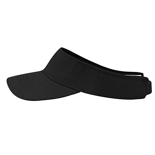 Komorebi Kids Girls Visor Athletic Sun Hat For Boys Adjustable Golf Visor Hat Youth Outdoor Sport Hat Cotton Tennis Hat 05 Black & White 6-12 Years #TOP4